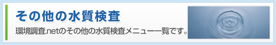 その他の水質検査 環境調査.netのその他の水質検査メニュー一覧です。